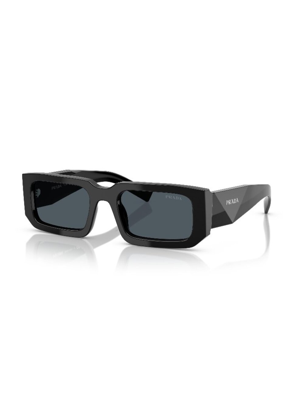 New Prada Men's Sunglasses Black Square Grey Lens Acetate Frame PR 06YS 16K2K1